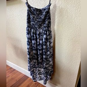 Michael Kors Hi Low Smocked Strapless Dress, XS